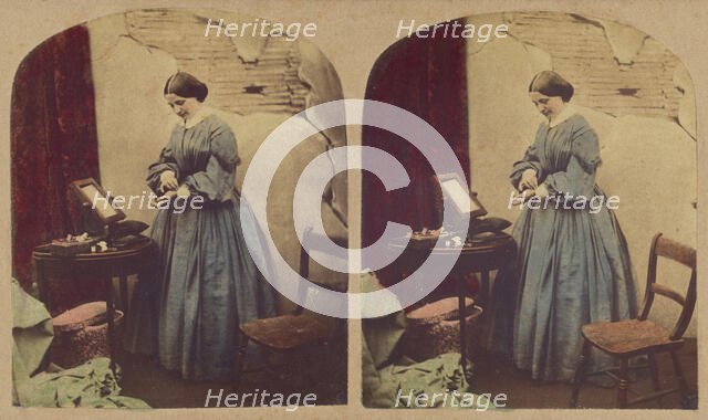 Needle Money - "Two Illustrations", about 1865. Creator: Alfred Silvester.