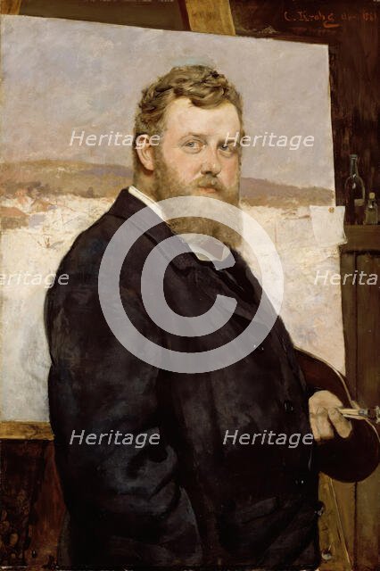 Portrait of the Painter Frits Thaulow, 1881. Creator: Christian Krohg.