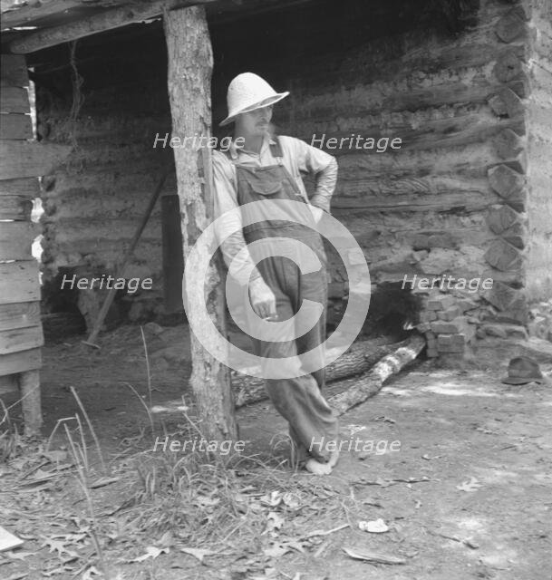 Mr. Taylor, tobacco sharecropper, relaxes when the..., Granville County, North Carolina, 1939. Creator: Dorothea Lange.
