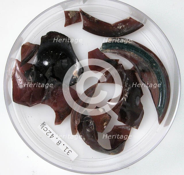 Glass Fragments, Coptic, 4th century. Creator: Unknown.