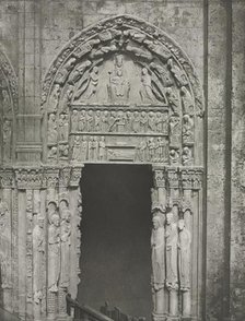 Chartres Cathedral: Right Door of the Royal Portal with Our Lady of Chartres, 1857. Creator: Charles Nègre (French, 1820-1880).