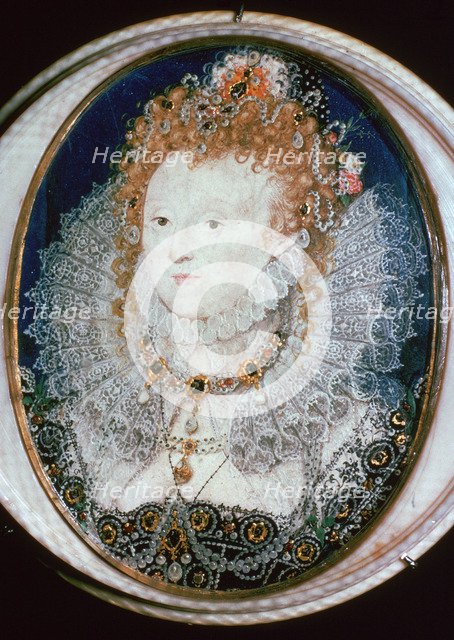 Miniature portrait of Queen Elizabeth I, 16th century. Artist: Unknown