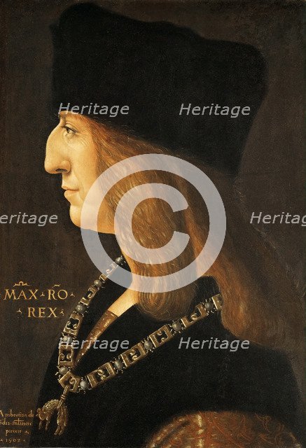 Portrait of Emperor Maximilian I (1459-1519). Artist: De Predis, Giovanni Ambrogio (1455-1509)