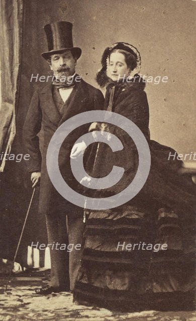 [Napoleon III and Empress Eugenie], ca. 1865. Creator: André-Adolphe-Eugène Disdéri.