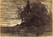 Hermit's Woods (Le Bois de l'ermite), 1858. Creator: Jean-Baptiste-Camille Corot.