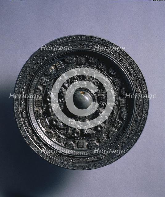 Mirror with Deities and Animals Surrounded by Rings of Squares and Semicircles, late 2nd century. Creator: Unknown.