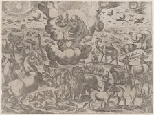 God Creating the Animals, ca. 1590-1630. Creator: Antonio Tempesta.
