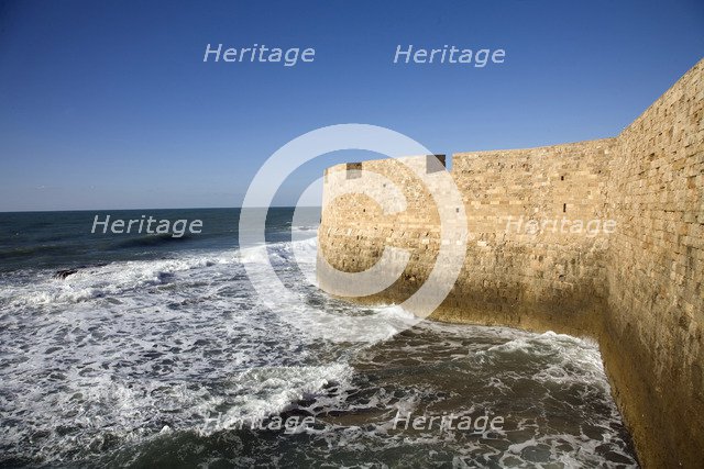 Crusader Walls (Al-Jazzar Walls), Acre, Israel. Artist: Samuel Magal