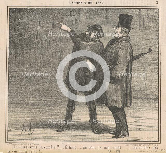 La voyez-vous la comète? ..., 19th century. Creator: Honore Daumier.