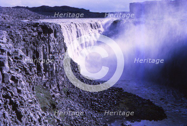 Dettifoss from NE, Iceland, 20th century. Artist: CM Dixon.