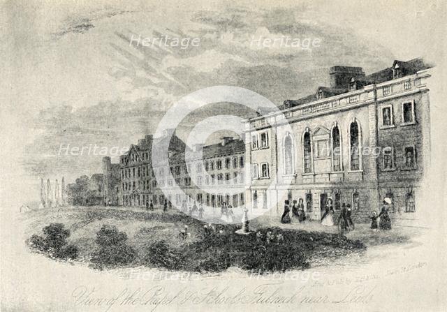 'The Chapel and Schools, Fulneck near Leeds', 19th century, (1947). Creator: Unknown.