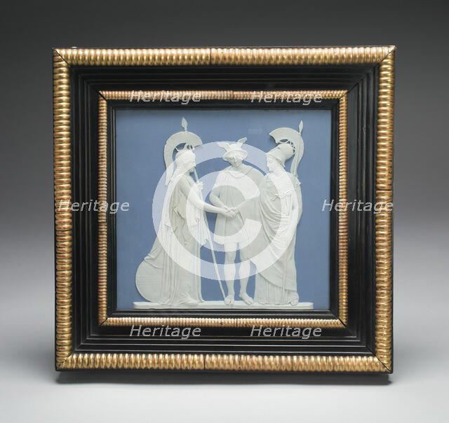 Mercury Joining the Hands of Britain and France, Burslem, 1787/90. Creator: Wedgwood.