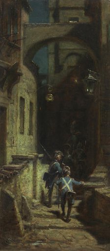 Crowd Guard, c1877-1880. Creator: Spitzweg; Carl (1808-1885).