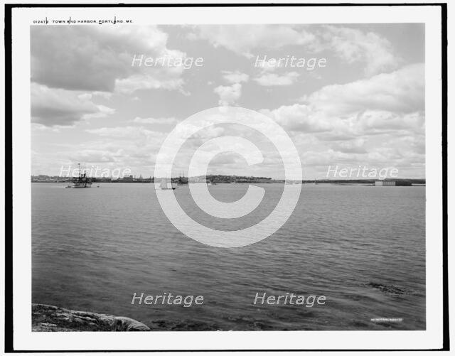 Town and harbor, Portland, Me., between 1890 and 1901. Creator: Unknown.