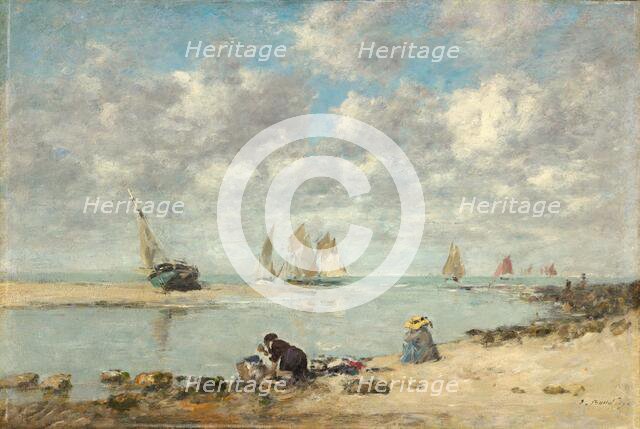 Washerwoman near Trouville, c. 1872/1876. Creator: Eugene Louis Boudin.