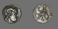 Tetradrachm (Coin) Portraying Alexander the Great, 297-281 BCE, issued by King Lysimachus of Thrace. Creator: Unknown.