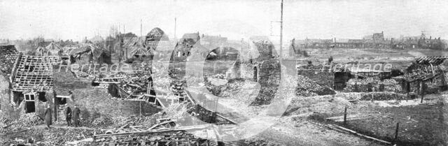 'La reprise de Vermelles; Le village de Vermelles emporte maison par maison', 1914. Creator: Unknown.