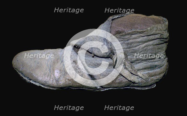 Viking leather boot, 10th century. Artist: Unknown