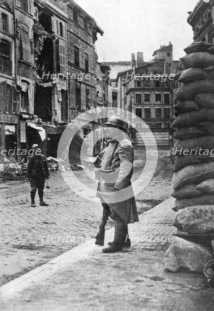 Garrison of French soldiers and firemen, Verdun, France, First World War, 1916, (c1920). Artist: Unknown
