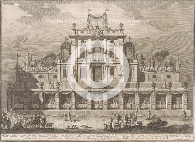 The Seconda Macchina for the Chinea of 1762: A Kiosk, or Pleasure-House in Ottoman Style, 1762. Creator: Giuseppe Vasi.