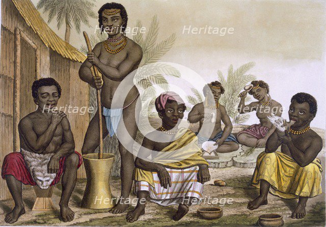 Natives of the Muchicongo Tribe, Near Luanda, Congo, Vol II, c1820-30. Creator: Italian School (19th Century).
