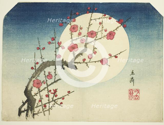 A Red Plum Branch against the Summer Moon, c. mid-1840s. Creator: Ando Hiroshige.