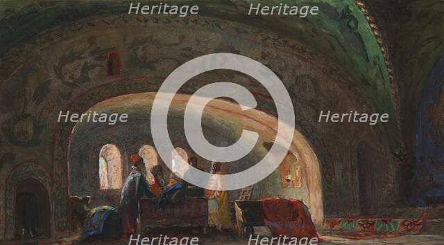 Stage design for the opera Boris Godunov by M. Musorgsky, ca 1926. Creator: Dmitriyev, Vladimir Vladimirovich (1900-1948).