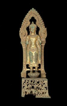 Altarpiece with Adorned Buddha, Angkor period, 13th century. Creator: Unknown.