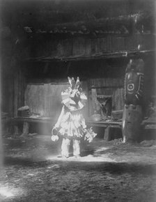 Masked dancer, Cowichan, c1913. Creator: Edward Sheriff Curtis.