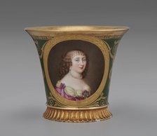Cup (Tasse Jasmin À Pied Cannelé, 1St Size) With Portrait Of Anne Marie Martinozzi..., 1811. Creator: Unknown.