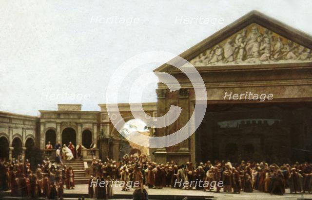 Players on stage in the Oberammergau Passion Play, 1922.  Creator: Henry Traut.