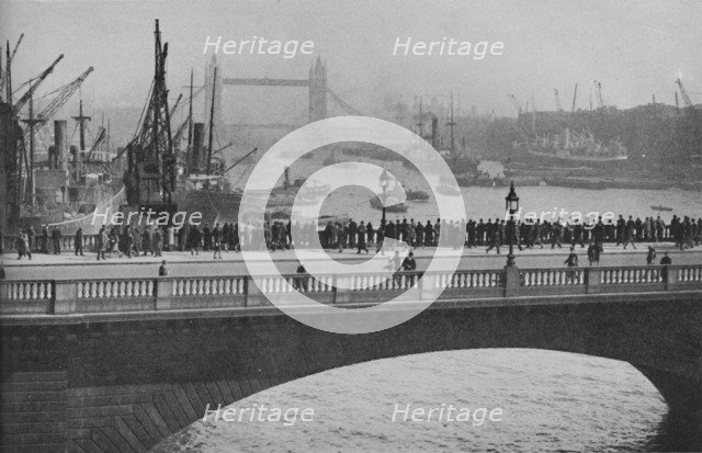 'The Upper Pool from London Bridge, one of the busiest sections of the Port of London', 1936. Artist: Unknown.
