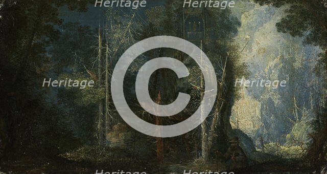 Forest Landscape with Hermitage, 1614. Creator: Pieter Stevens.