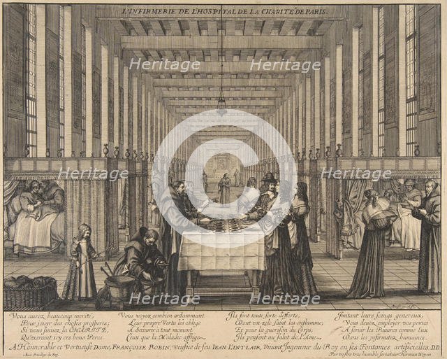 The Infirmary of the Hospital of Charity, ca. 1639. Creator: Abraham Bosse.