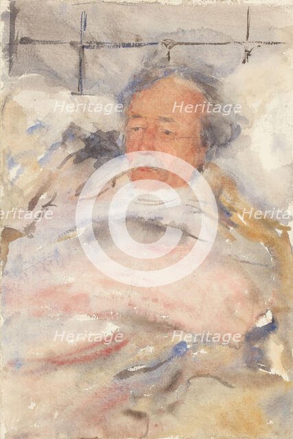 Portrait of Alphons Marie Antoine Joseph Grandmont, in bed, 1865-1913. Creator: Abrahamina Arnolda Louisa Hubrecht.