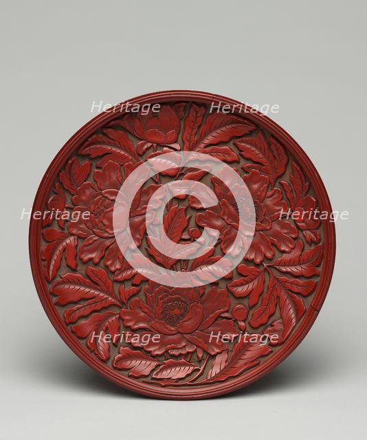 Plate with Peony Decoration, late 1300s-early 1400s. Creator: Unknown.