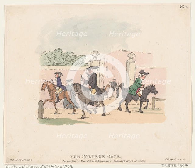 The College Gate, May 1, 1803., May 1, 1803. Creator: Thomas Rowlandson.