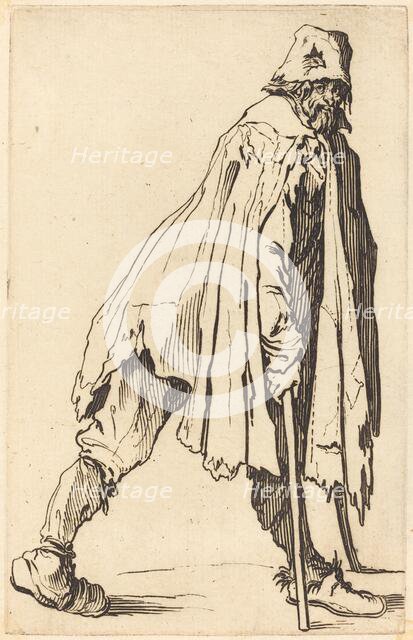 Beggar with Crutches and Cap, c. 1622. Creator: Jacques Callot.