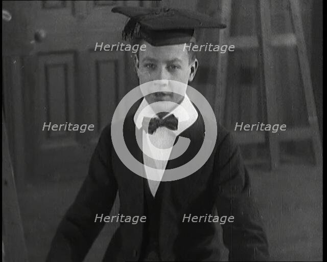 A School Boy in a comedy starring Will Hay, 1920s. Creator: British Pathe Ltd.