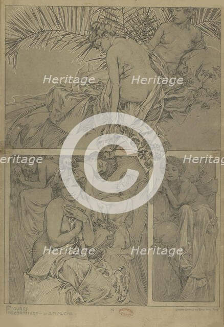 Figures décoratives, 1902. Creator: Mucha, Alfons Marie (1860-1939).