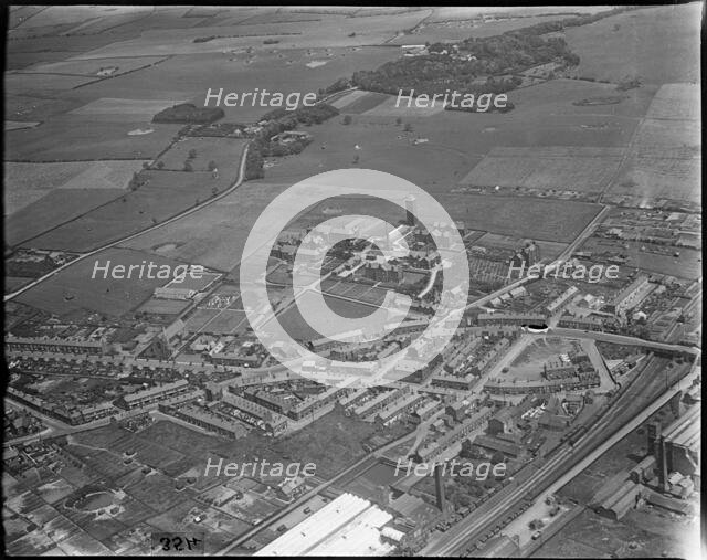 Station Road, the Fylde Institution and environs, Wesham, Lancashire, c1930s. Creator: Arthur William Hobart.