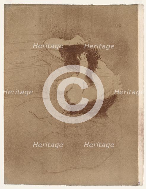 Elles: Woman Combing Her Hair, 1896. Creator: Henri de Toulouse-Lautrec (French, 1864-1901).