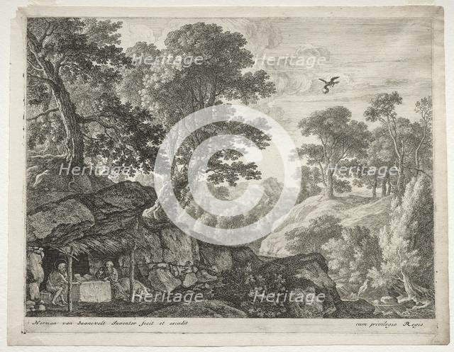 Landscape with Sts. Paul and Anthony. Creator: Herman van Swanevelt (Dutch, c. 1600-1655).