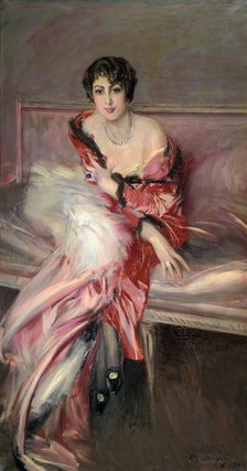 'Madame Juillard' In Red, 1912. Artist: Giovanni Boldini