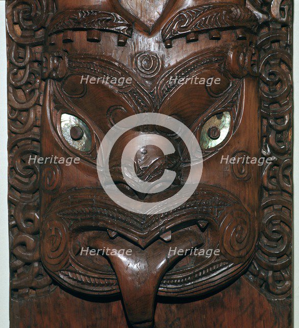 Maori wood-carving representing an ancestor. Artist: Unknown