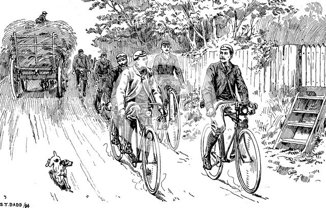 A British cycle club out for a country ride, 1895. Artist: Unknown