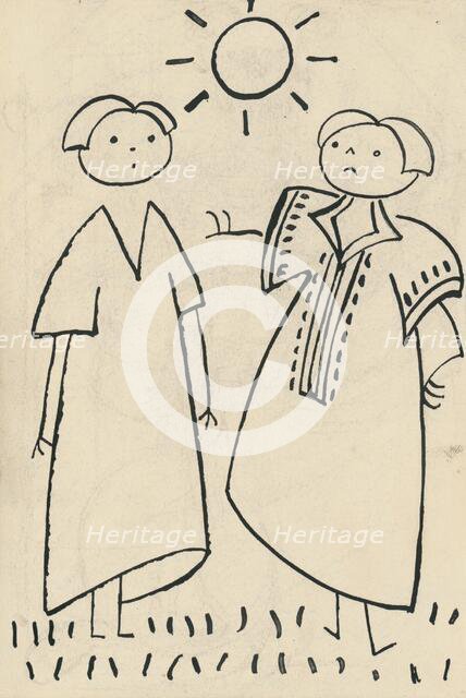22. A story about a dog and a cat, around 1928. Creator: Josef Capek.