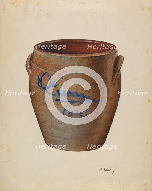 Pottery Jar, c. 1940. Creator: Paul Ward.