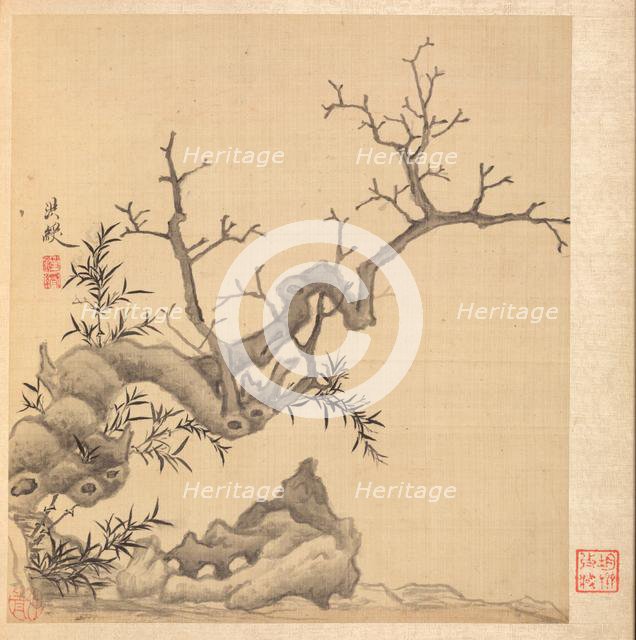 Paintings after Ancient Masters: Rock, Old Tree, and Bamboo, 1598-1652. Creator: Chen Hongshou (Chinese, 1598/99-1652).