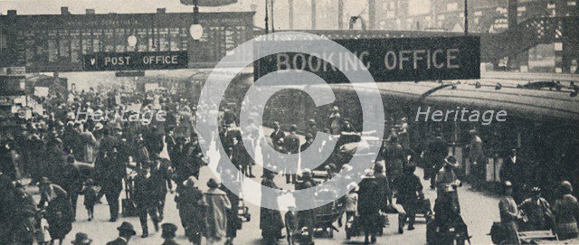 'A Holiday Scene at Liverpool Street Station', 1926. Artist: Unknown.